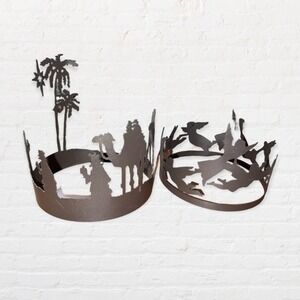 Christmas Large Die Cut‎ Candle Sleeve Holders Wisemen Angels